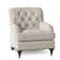 Fauteuil à coussin en duvet capitonné Devan