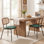 Chaise d'appoint moderne en lin avec dossier en rotin Sirine