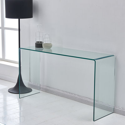 Console en verre, verre trempé transparent pour le salon - transparent