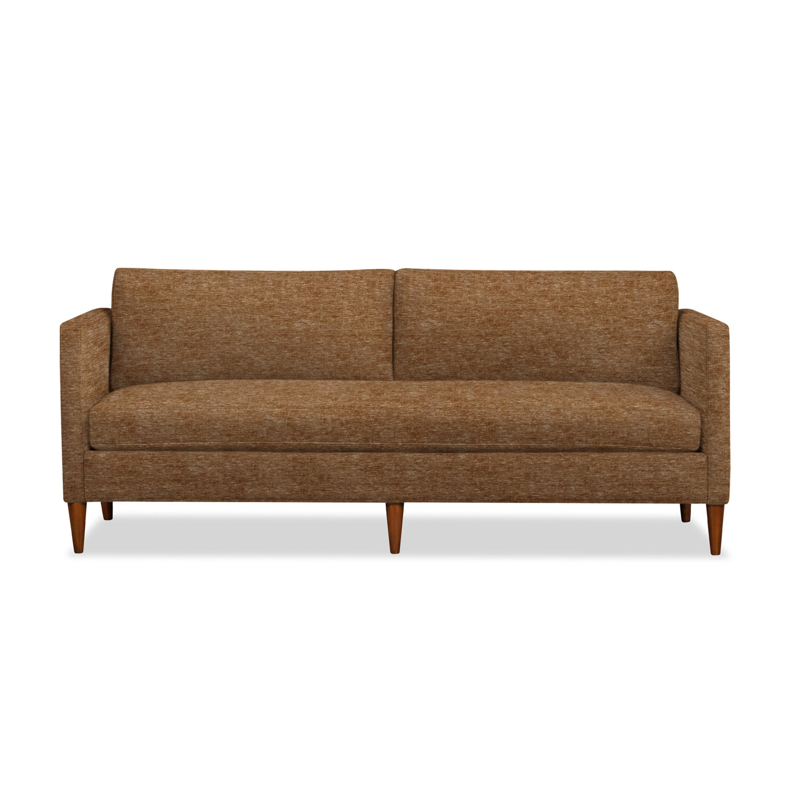 Clifford 87" Upholstered Custom Bench-Seat Sofa, Nave Bark Performance Distressed Velvet