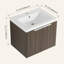 Armoire de salle de bain 24 po avec lavabo en résine, portes à fermeture en douceur, fixation flottante, pour petite salle de bain