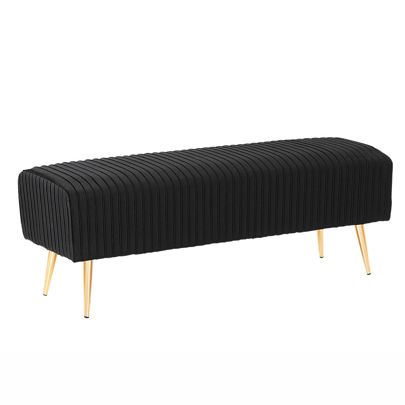 Foye Upholstered Bench, Black