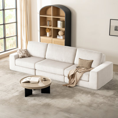 120"-3 Seater Couches, Sectional Sofa For Living Room, Compression Couch No Assembly 