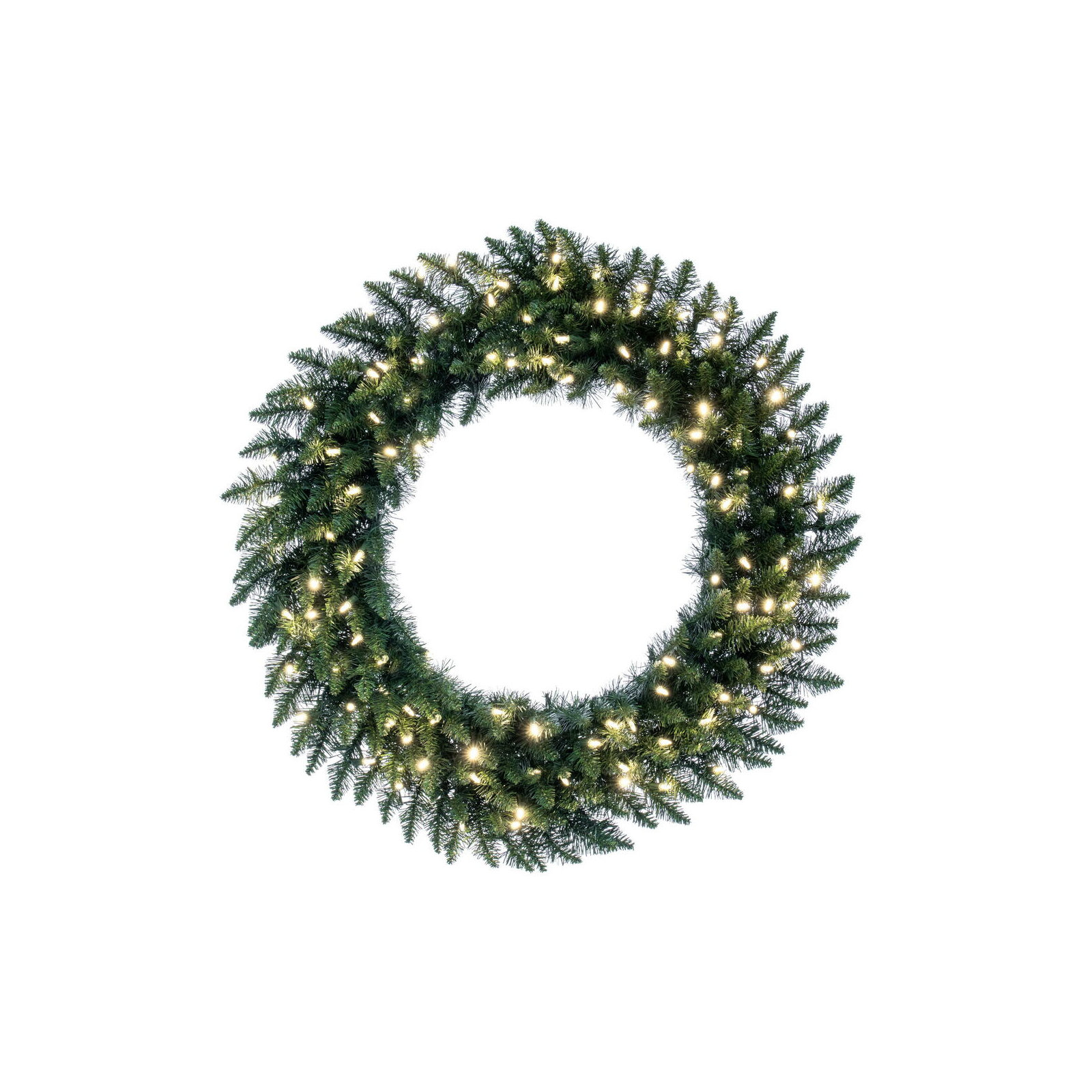 Peabody Artificial Fir Wreath,  Warm Clear, 24" H x 24" W x 3" D