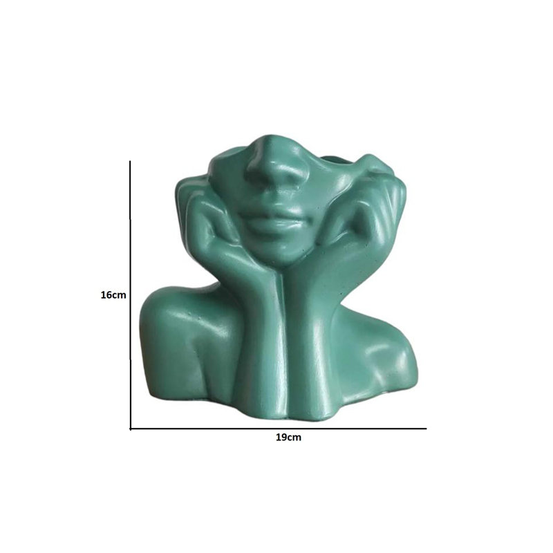 Elegant Sea Green Ceramic Vase, 7.5 x 4.3 x 6.3 inches | 100% High-Quality Ceramic | Perfect for Home Decor & Flower Arrangements | Stylish Accent for Living Room, Office & More