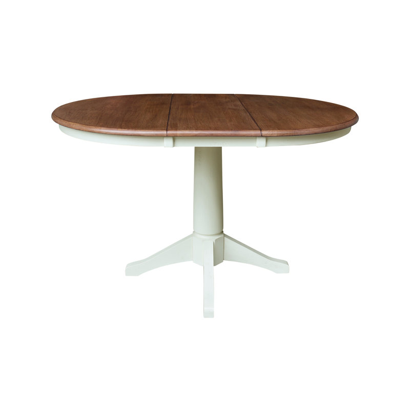 Ikuko Extendable Solid Wood Dining Table, Hickory/Shell