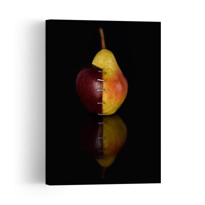 Spliced Apple Pear Bold Modern Fruit Nature Wall Art Print