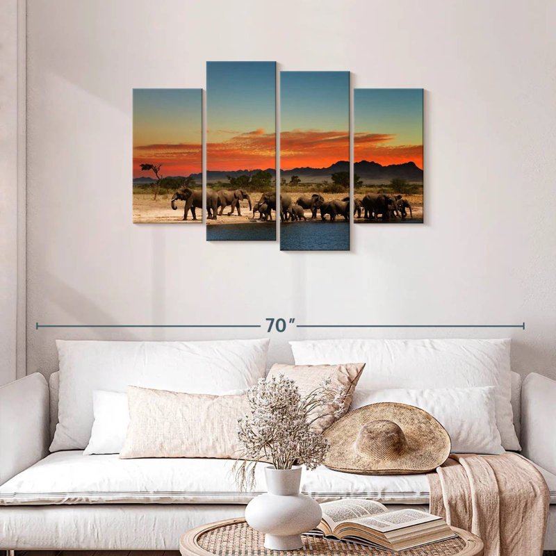 Brampt Elephants In Sublime Sunset
