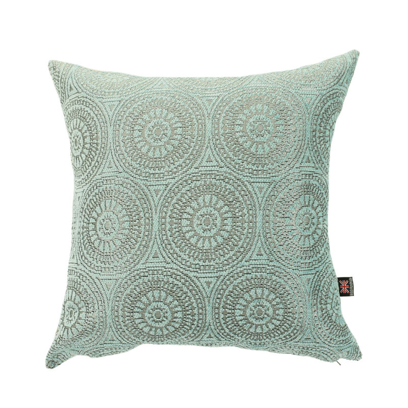 Chilton Geometric Square Cushion, Small, Light Blue