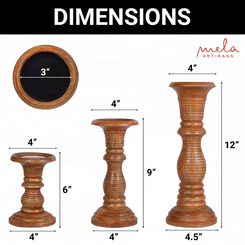 Wood Candlestick, Medium Polish