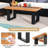 Teak Wood Patio Table With  River Feel Epoxy Tabletop Indoor Outdoor Side Table