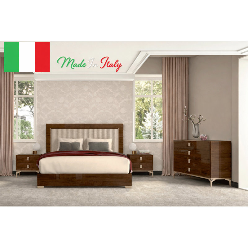 Valencia 6-piece King Bedroom Set, Queen, 4 Pcs: Bed, 2 Nightstands, Dresser