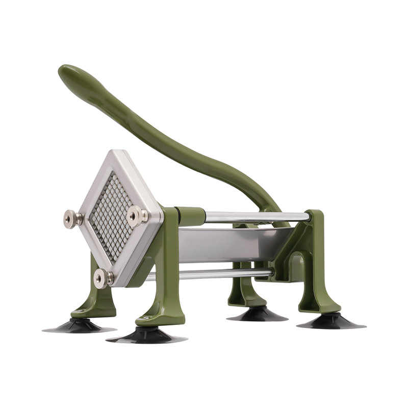 Machine à couper les pommes de terre en acier inoxydable, Vert / gris