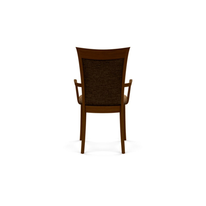 Morgan Upholstered Arm Chair, Natural Walnut, Microseude Onyx