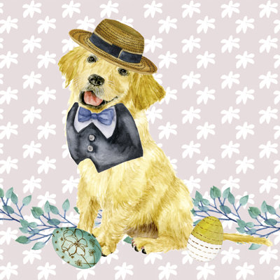 Easter Pups III - Wrapped Canvas Print