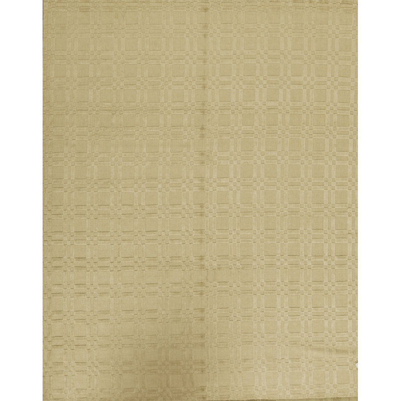 Cotton Geometric Area Rug in Beige