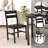 Modern Farmhouse Style 5-Piece Dining Room Table And Chairs Set, Rectangle Small Kitchen Table Set With 4 Chairs And Storage Rack, Particle Board Top And Metal Frame Dinette Set For 4, Space-Saving Design Bar Table Set-1626502231