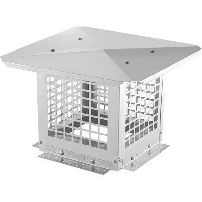 Chimney Cap, 9 Inch Chimney Cap with Screen,Stove Pipe, Galvanized Steel Quality, Galvanized Steel Fireplace Exhaust Cap,Adjustable Roof Cap