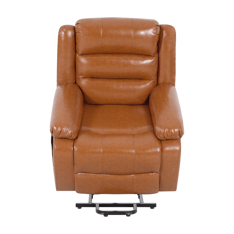 Faux Leather Lift Assist Power Recliner, Caramel Fuax Leather