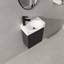 Meuble-lavabo de 15,94 po Black American Design - Armoire murale en bois d'ingénierie avec lavabo en céramique facile à nettoyer et rangement peu encombrant-1403069259