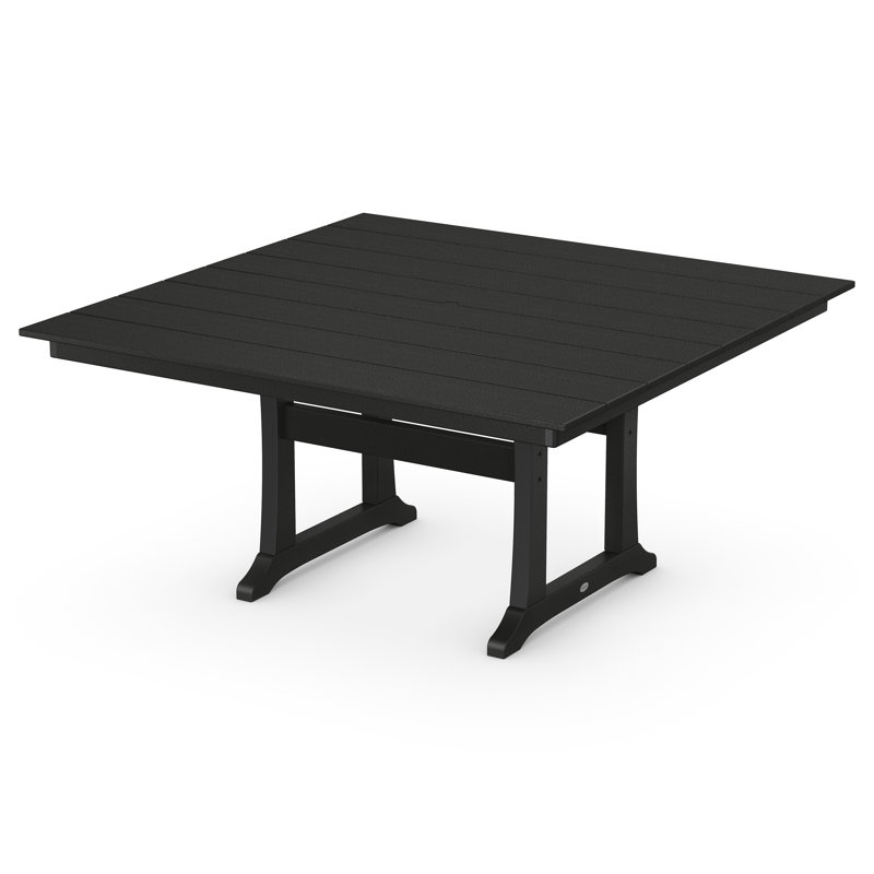 Table de salle à manger à tréteaux Farmhouse, Noir