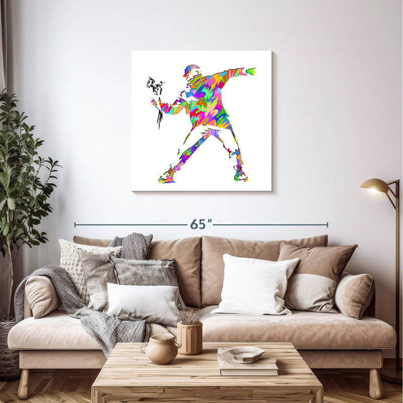 Fleurs Banksy 2022, H 36 po x l 36 po