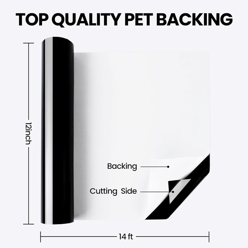 Permanent Vinyl, Matte Black Adhesive Vinyl Roll For All Cutting Machine