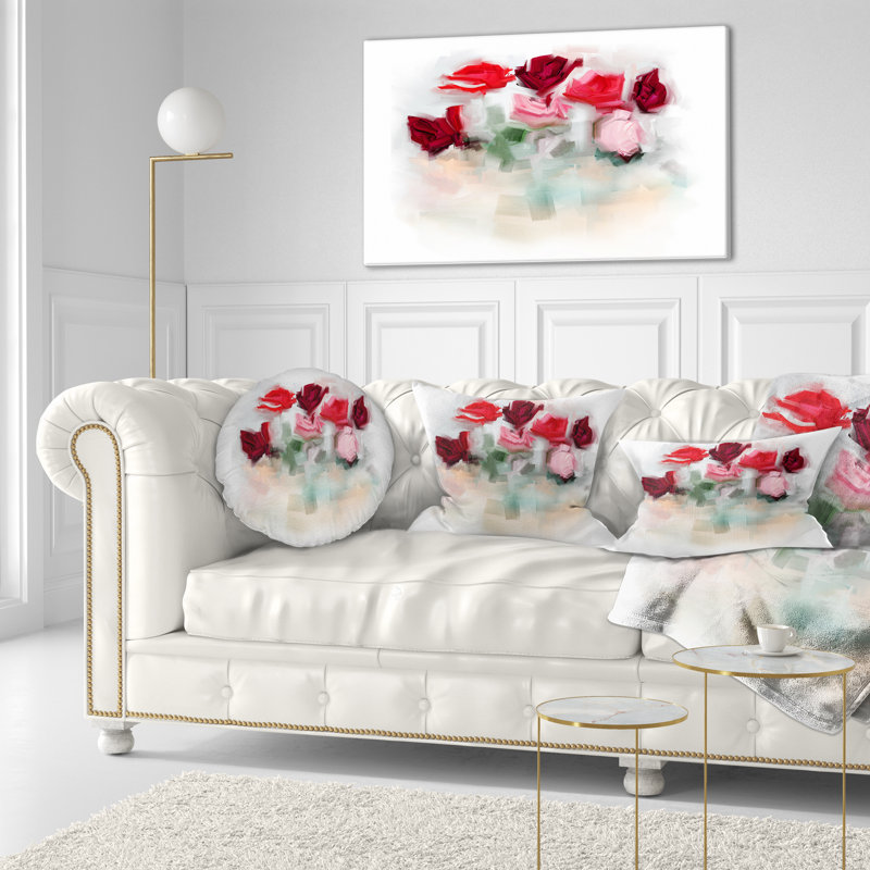 Coussin lombaire à motif d’aquarelle animal rose