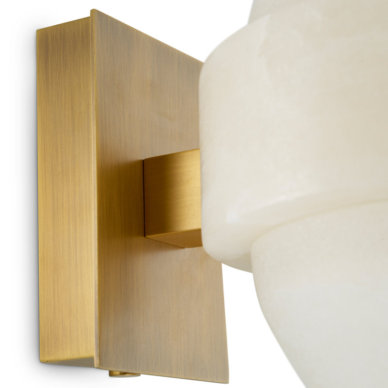 Wall Lamp Icarus Antique Brass Finish Alabaster
