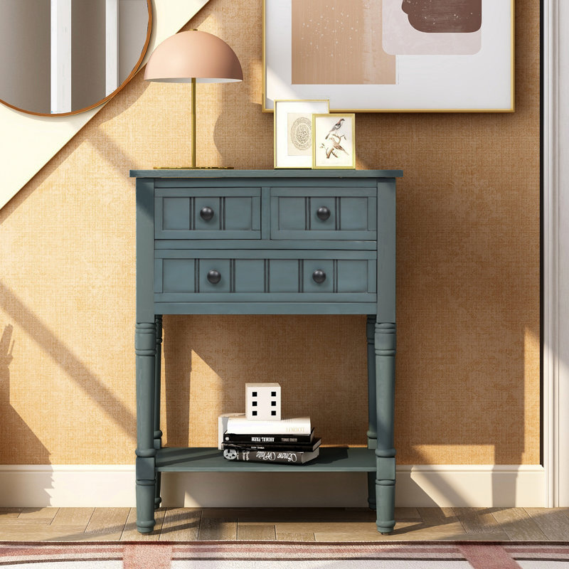 Storage Drawers Wood Accent Chest, Navy