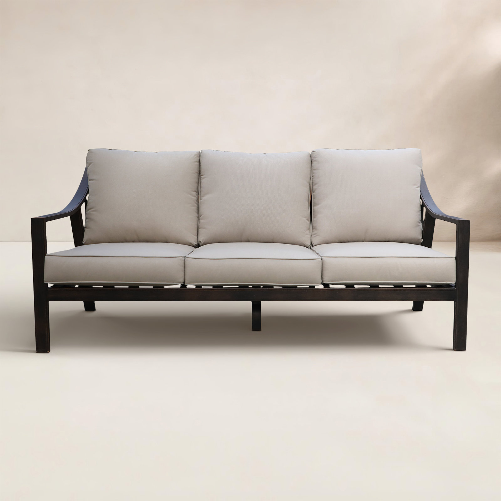 79" Patio Sofa, Taupe, Liberty Bronze
