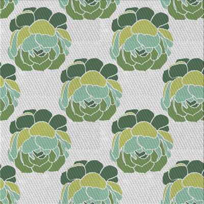 Tapis vert à motif floral