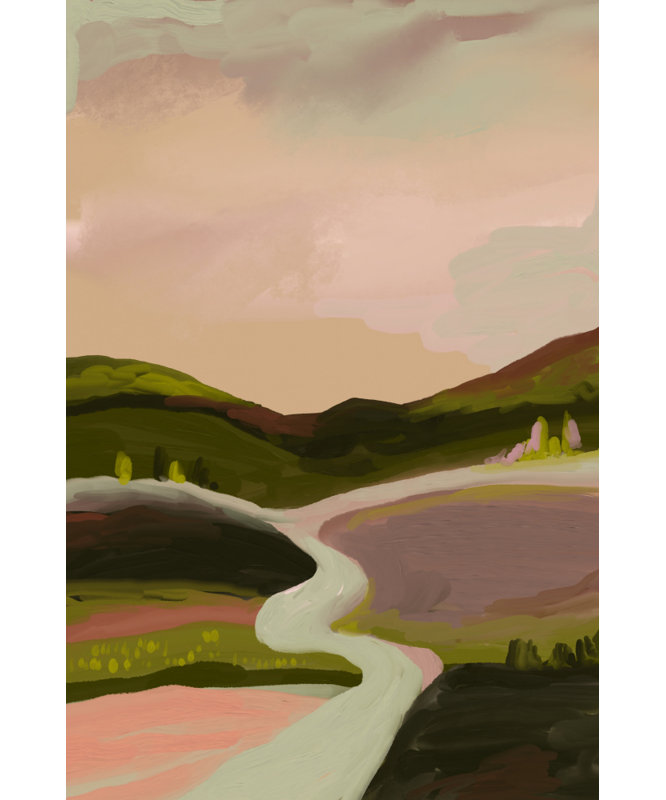 Winding River Valley by Josie George — Landscape Wall Art, 12 × 18, Framed Print, White