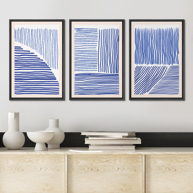 Impression sur toile 3 pièces, Noir, H 24 po x l 16 po x P 1,5 po