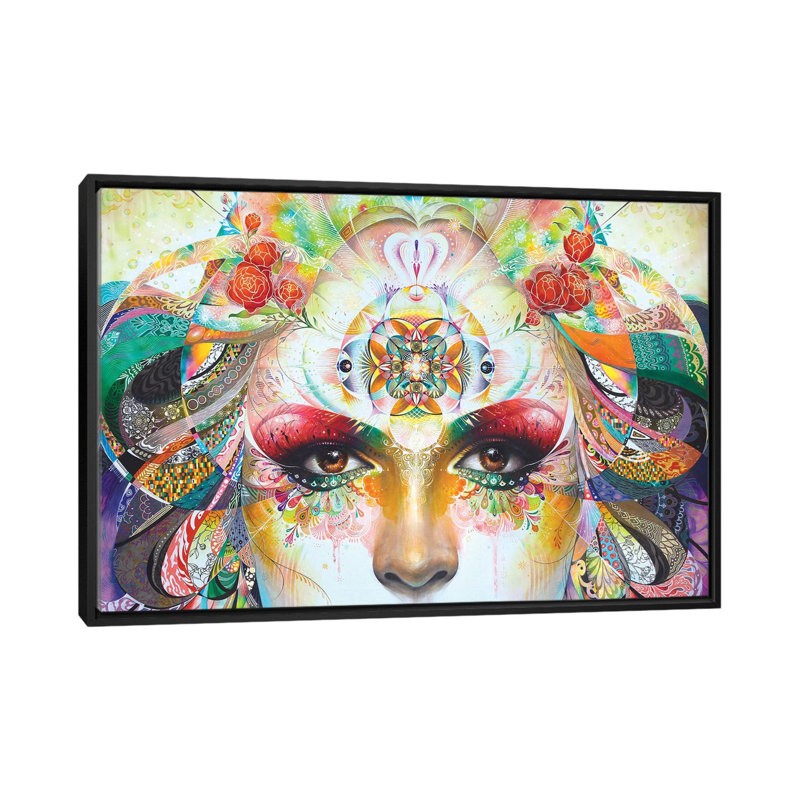 «Gaia», impression sur toile, H 18 po x l 26 po x P 1,5 po, Toile avec cadre noir, Pas de tapis