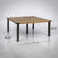 Ensemble de mobilier de jardin pour 8 personnes, table en bois d'acacia massif et chaises empilables en osier gris pour terrasse et jardin.