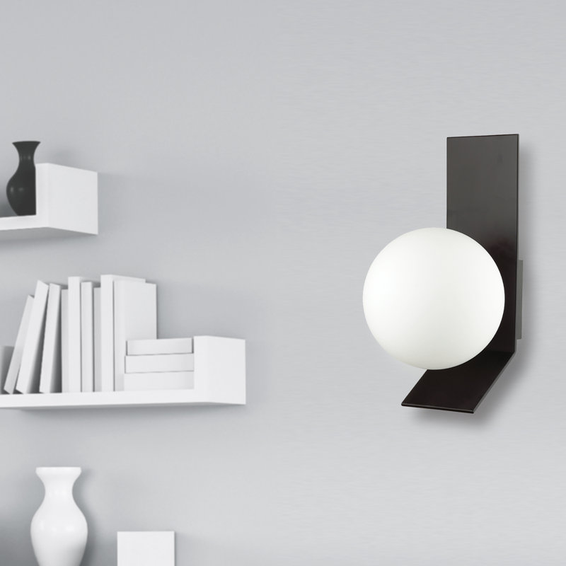 Valemont 1 Light Wall Sconce, 15.25" H x 8.1" W x 7.8" D, Black
