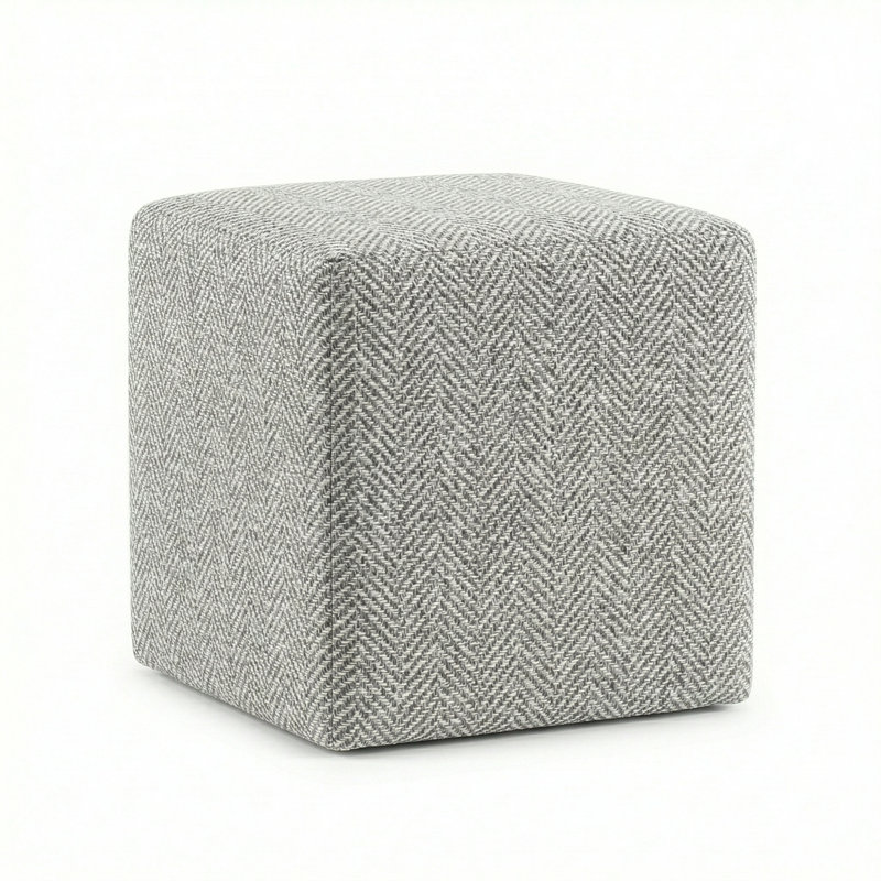 Berlin Gardens Lilly Hive 16" Square Pouf, Light Gray