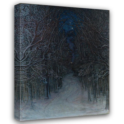"Winter Night in the Forest" by  Otto Hesselbom - Gallery Wrap Canvas Wall Art