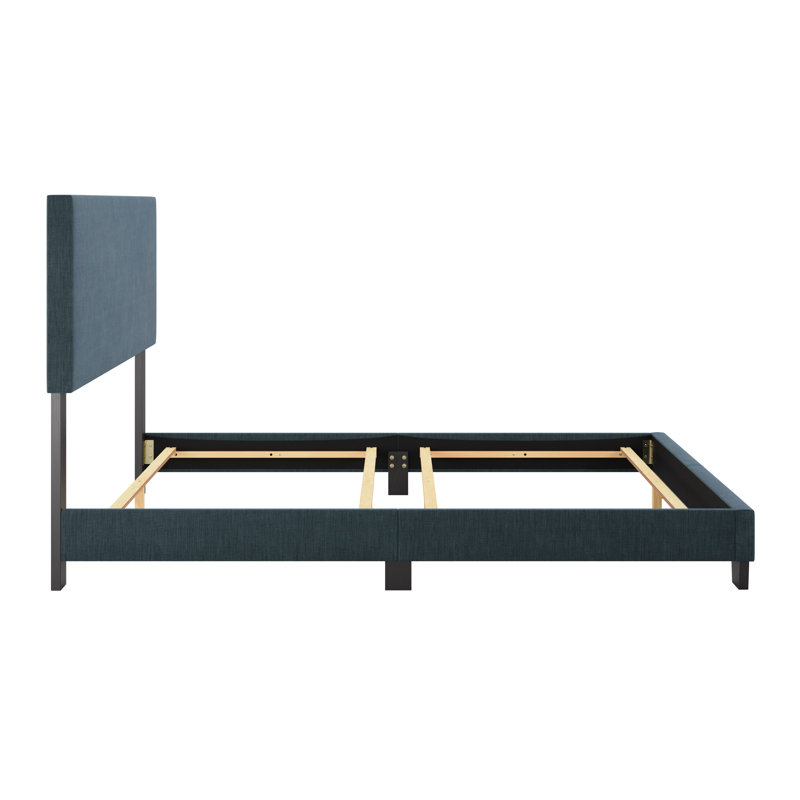 Lit tapissier Arlea, Grand, Polyester bleu