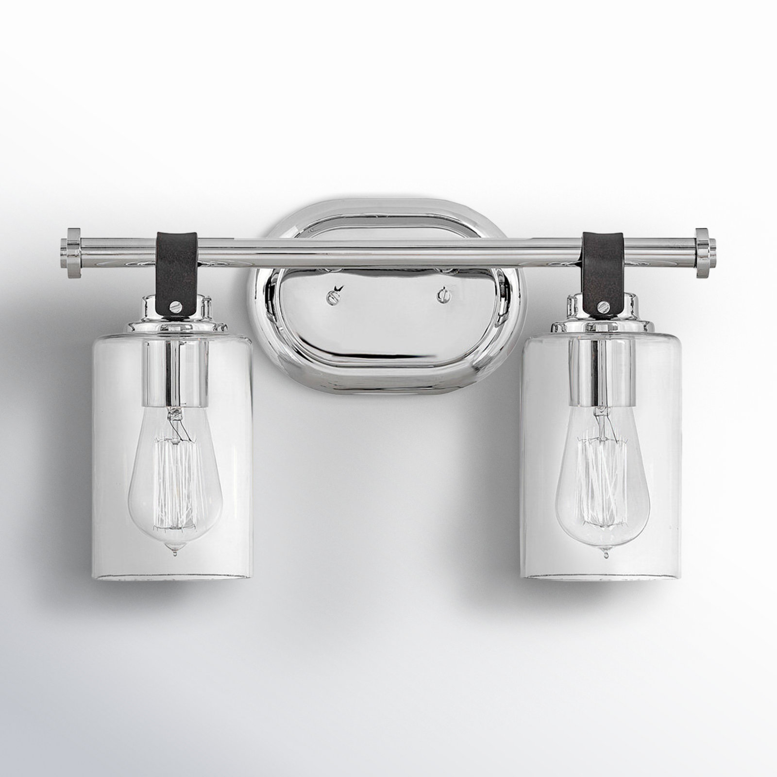 April 2 Light Transparent Dimmable Vanity Light, Chrome