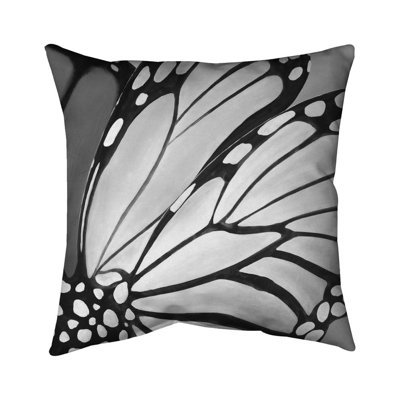 Monarch wings closeup - 20"x20" Outdoors Throw pillow - Spun poly - Print on demand
