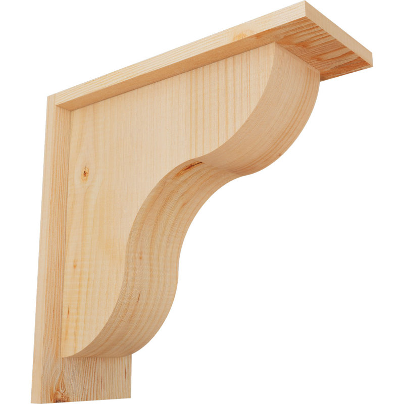 Corbeau Carmel avec plaque arrière, H 14 po x l 5,5 po x P 14 po, Sapin de Douglas, Lisse