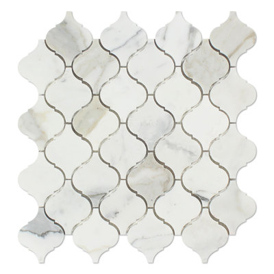 3 in. x 3 in. Arabesque Honed Marble Tile