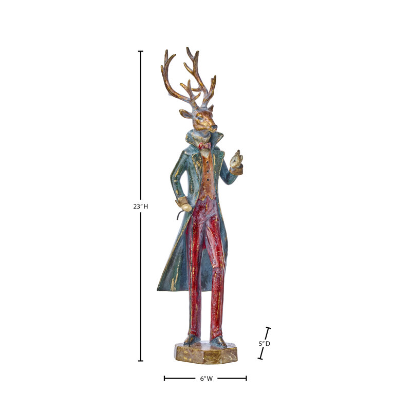 Cerf 23 po en résine Gentlemen