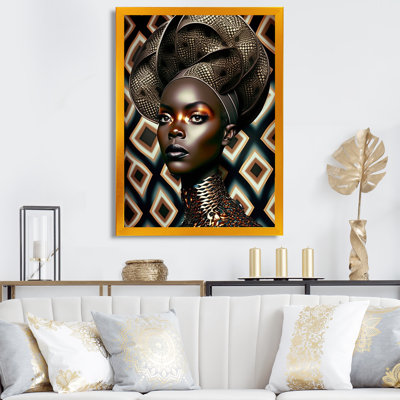 Portrait d'une femme africaine glamour II - reproduction sur toile