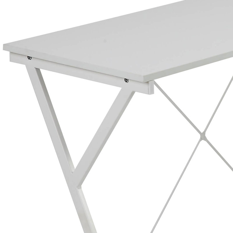 Demico L-Shaped Computer Desk, White