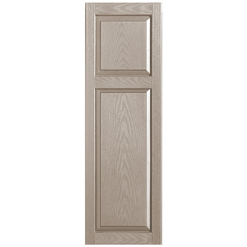 Custom Cottage-style Raised Panel Vinyl Shutters Pair, 31", 12", Sandstone