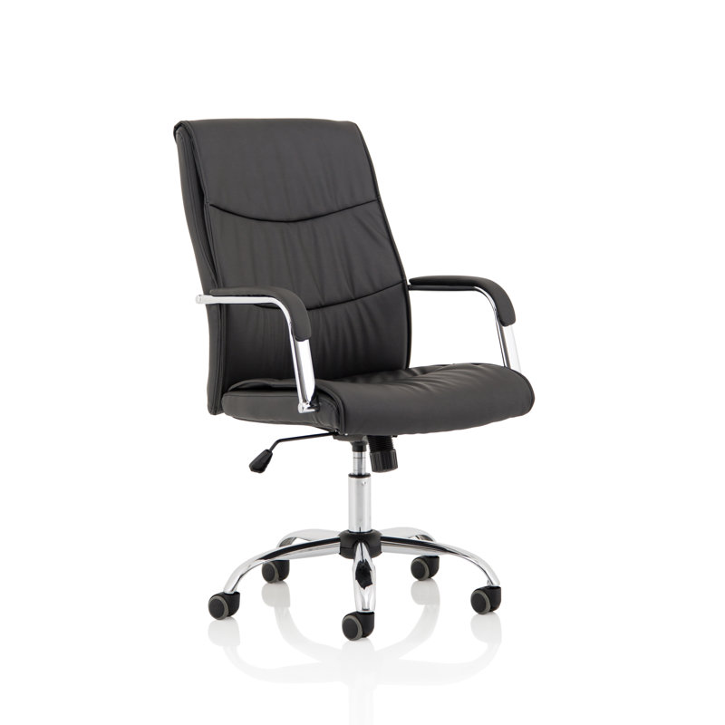  High-Back Executive Black Bonded Leather Chair