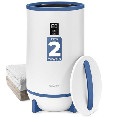 SereneLife Towel Warmer Bucket Style - Portable Blanket Heater for Spa and Bathroom, Large Capacity, Customizable Fragrance, Auto Shut-Off, Fits 2 Large Towels or Blankets, One-Touch Control